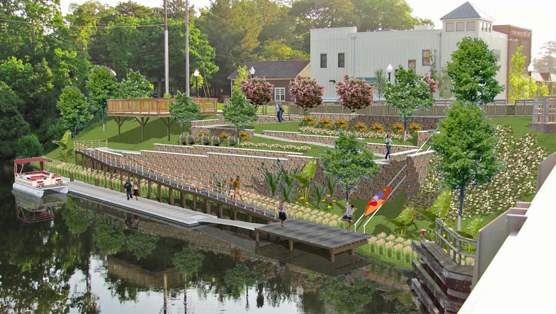 An architectural rendering shows a design for a proposed Lewes-Rehoboth Canal water taxi dock, a kayak and canoe launch, small park and seating areas. The facility would cost an estimated $800,000 to build, according to a recent Lewes-Rehoboth Canal Improvement Association report. COURTESY LEWES-REHOBOTH CANAL IMPROVEMENT ASSOCIATION